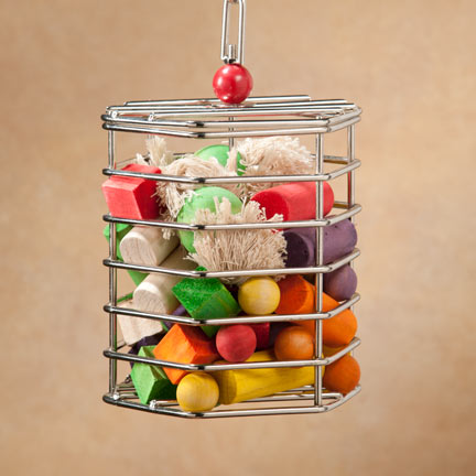 Stainless Steel Foraging Cage - Small - Toys for Tweets